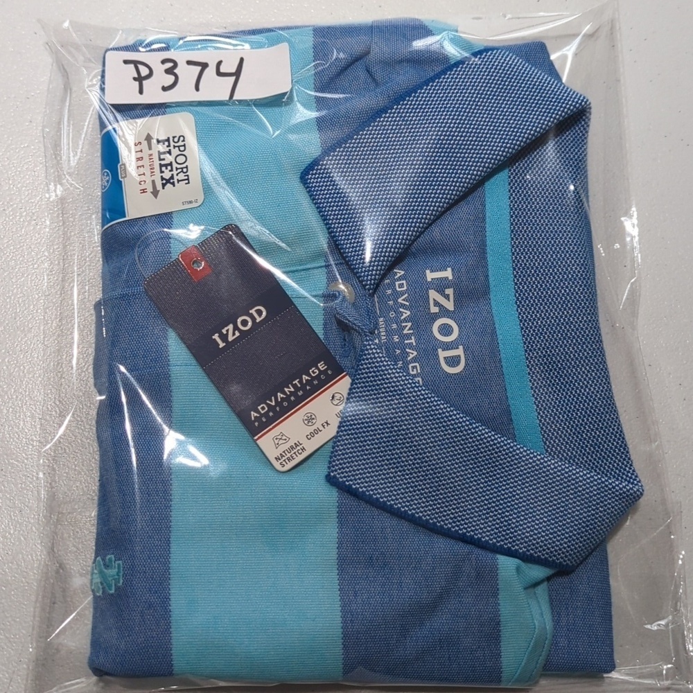 Izod Light Blue and Blue Striped Polo M New With Tags!! - Picture 12 of 12